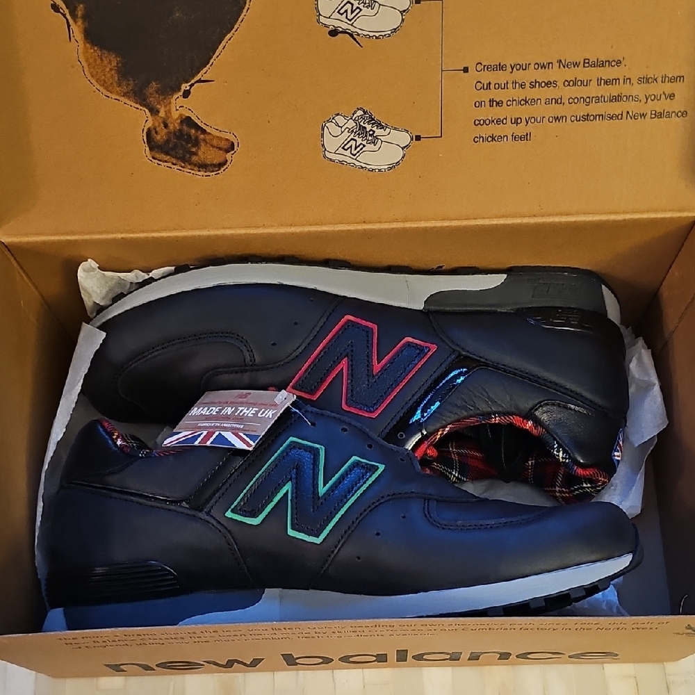 New Balance 576 Men's Black Sneakers with Multicolor Accents